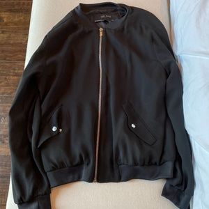 Zara Black Bomber Jacket